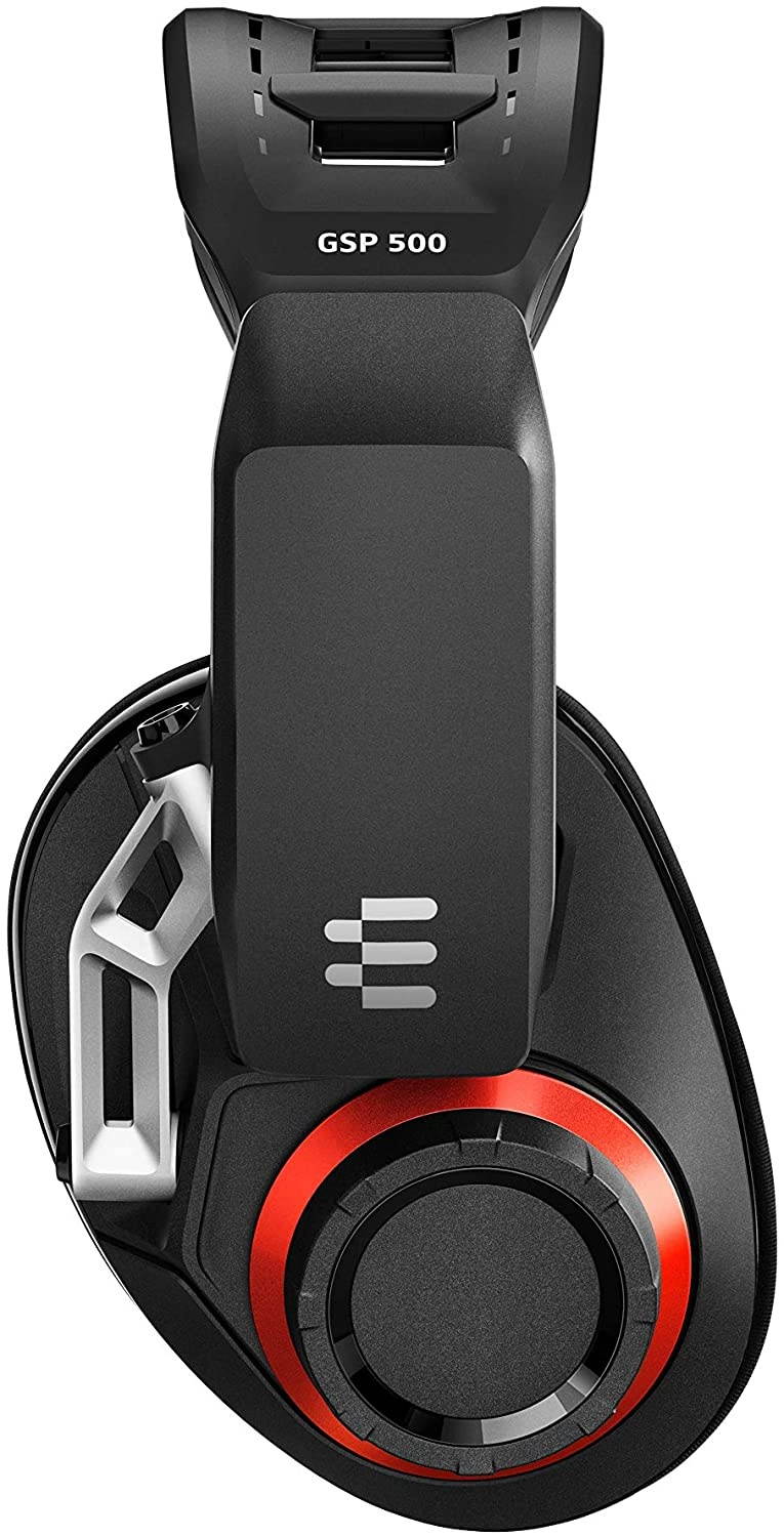 EPOS I SENNHEISER GSP 500 Wired Open Acoustic Gaming Headset, Noise-Cancelling Microphone, Adjustable Headband with Customizable Contact Pressure, Volume Control, PC + Mac + Xbox + PS4, Pro &ndash;Black/Red