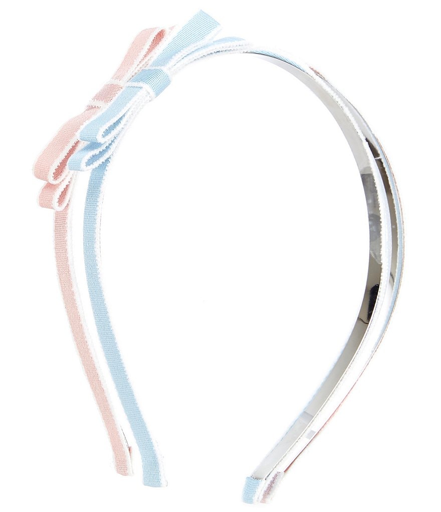 Edgehill Collection Little Girls Sparkle Satin Bow Wrap Headband