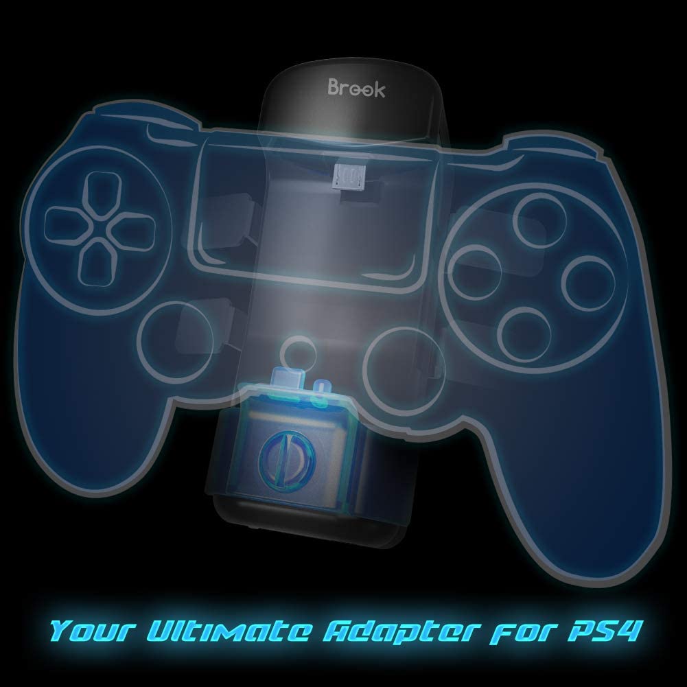 BROOK Marine PS4 Wireless Controller Adapter & Battery Pack for PS4 PS3 Switch PC Android Mac iOS, 4 Extra Customizable Buttons, Support Turbo and Remap with 18650 Battery