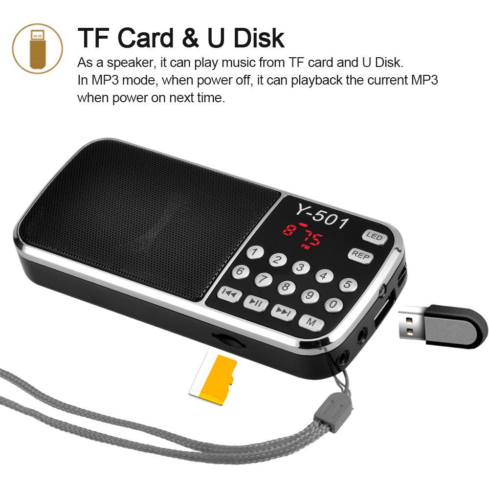 Y-501 Mini Portable Digital FM Radio