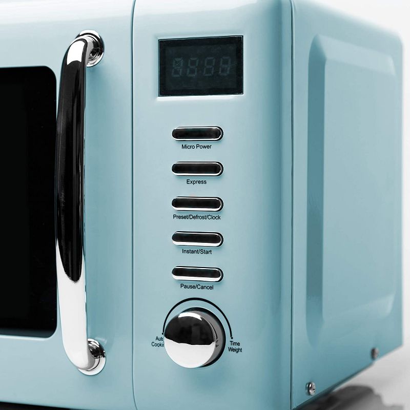 Haden 75031 Heritage Vintage Retro 0.7 Cubic Foot/20 Liter 700 Watt Countertop Microwave Oven Kitchen Appliance with Turntable, Turquoise Blue