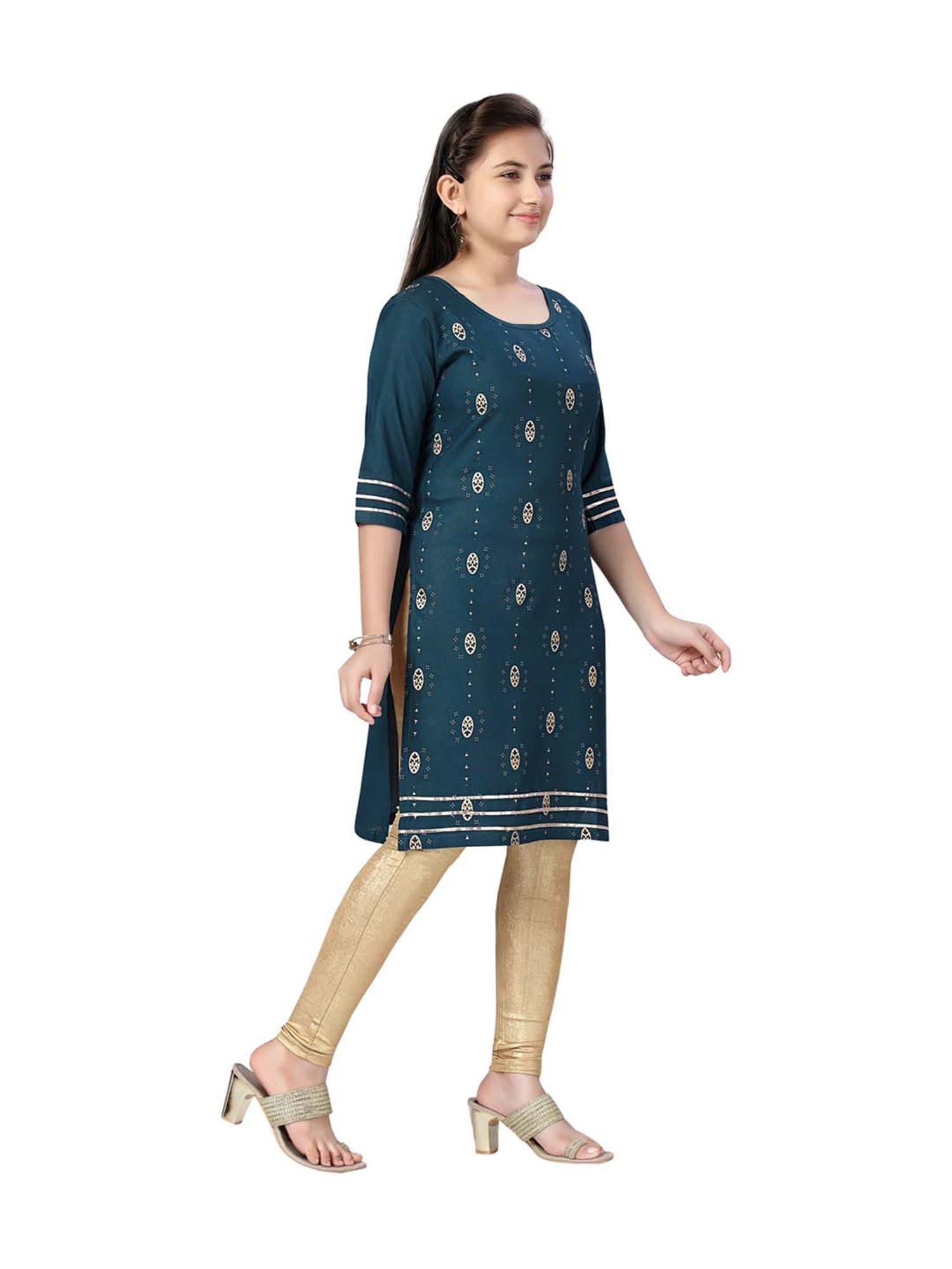 Aarika Kids Rama Cotton Printed Kurti