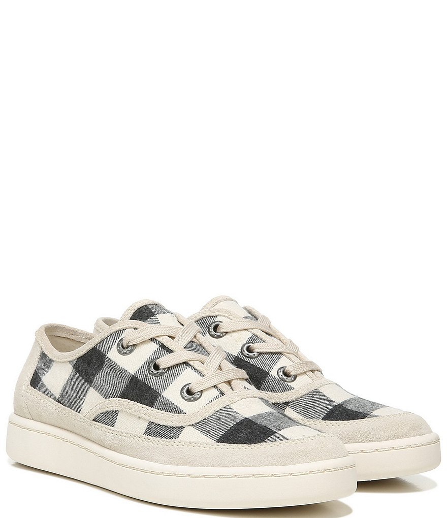 Zodiac Cheezburger Plaid Fabric Lace-Up Sneakers