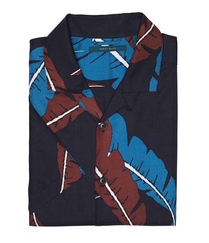 Visconti Big & Tall Check Skulls Print Long-Sleeve Woven Shirt