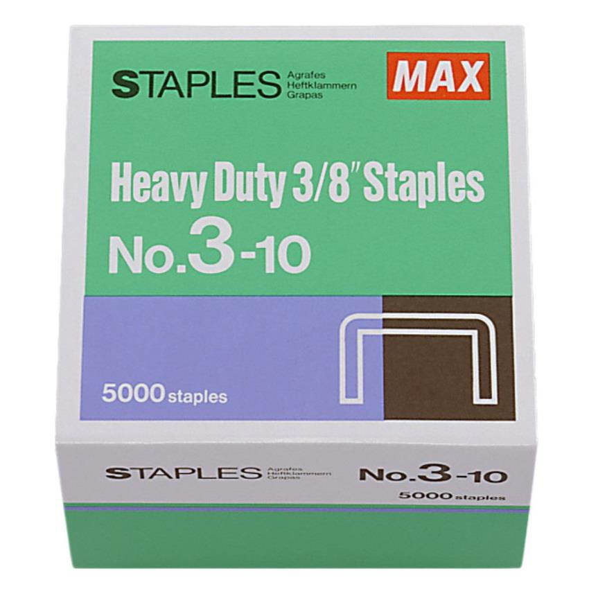 MAX HD-3DF FLAT CLINCH 5000PK 3/8" STAPLES, 5k yield