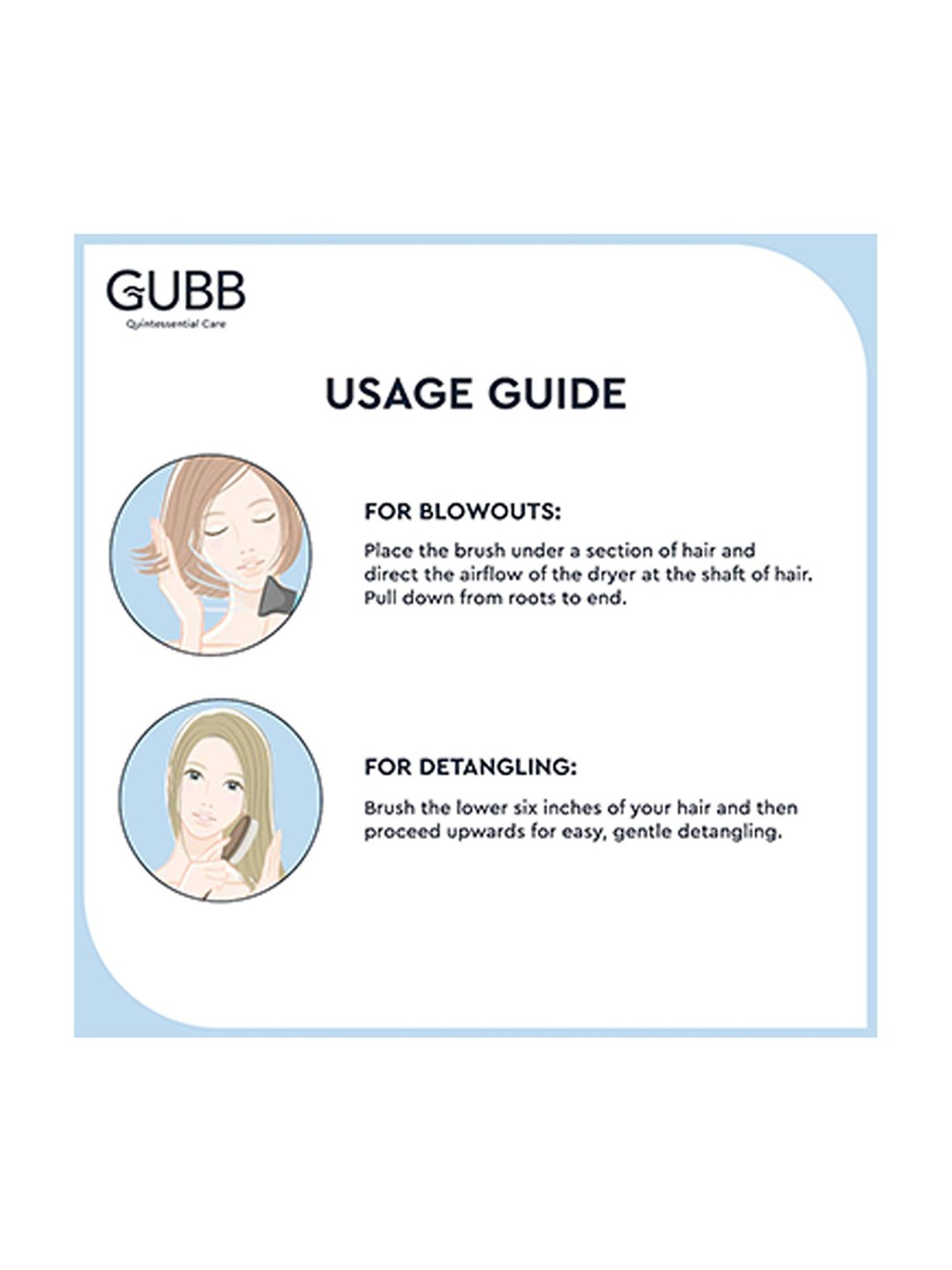 GUBB Styling Brush for Hair Styling, Flat Hair Brush with Pin - Elite Range