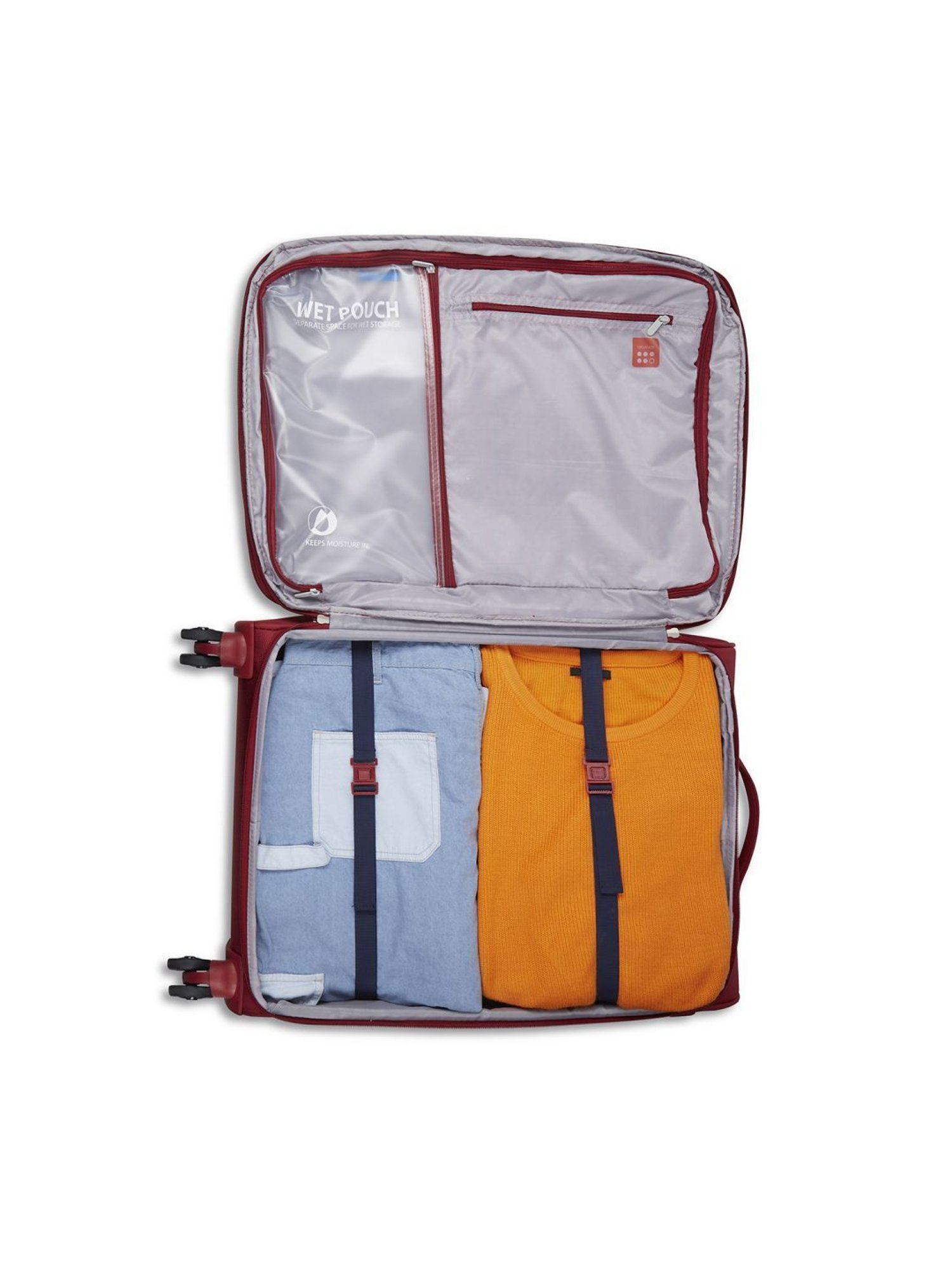 Skybags Airway Pro Red Printed Soft Medium Trolley Bag - 30 cm