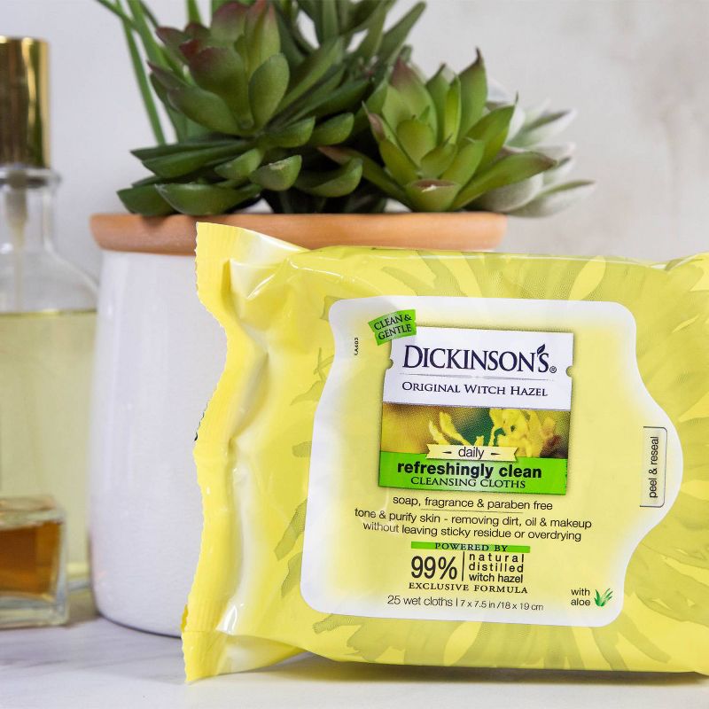 Dickinson's Original Refreshingly Clean Daily Cleansing Cloths - Witch Hazel and Aloe - 25ct