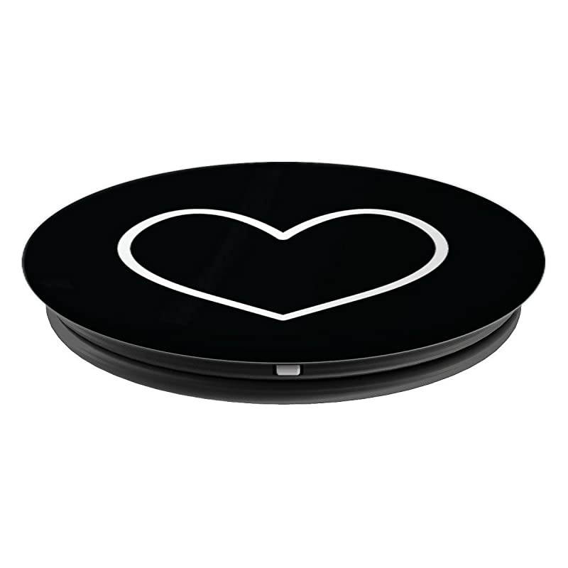 Heart On Black Simple Cute Design PopSockets PopGrip: Swappable Grip for Phones & Tablets