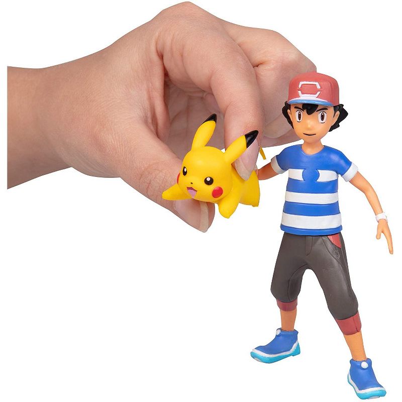 Jazwares Pokemon Battle Figure Multi Pack Set with Launching Action - Includes Ash, Pikachu, Zubat, Eevee, Ditto and Bulbasaur, 6 Pieces