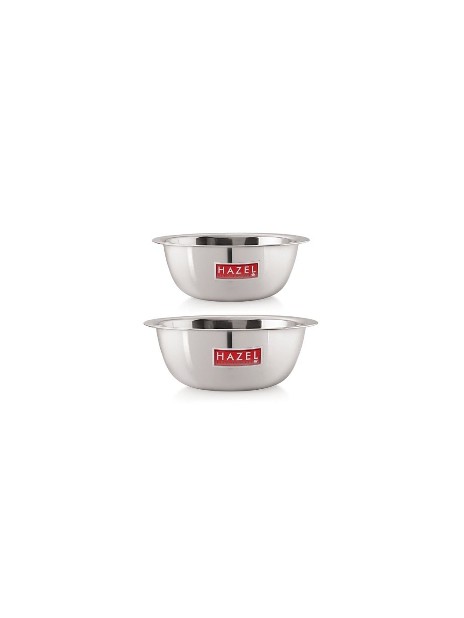 HAZEL Silver Stainless Steel Mixing Bowl - Set of 2 (1.5L)