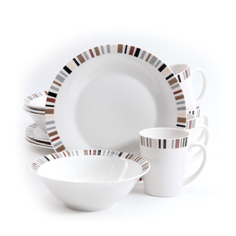 Gibson 12 Piece Lanvale Fine Ceramic Dinnerware Set For 4