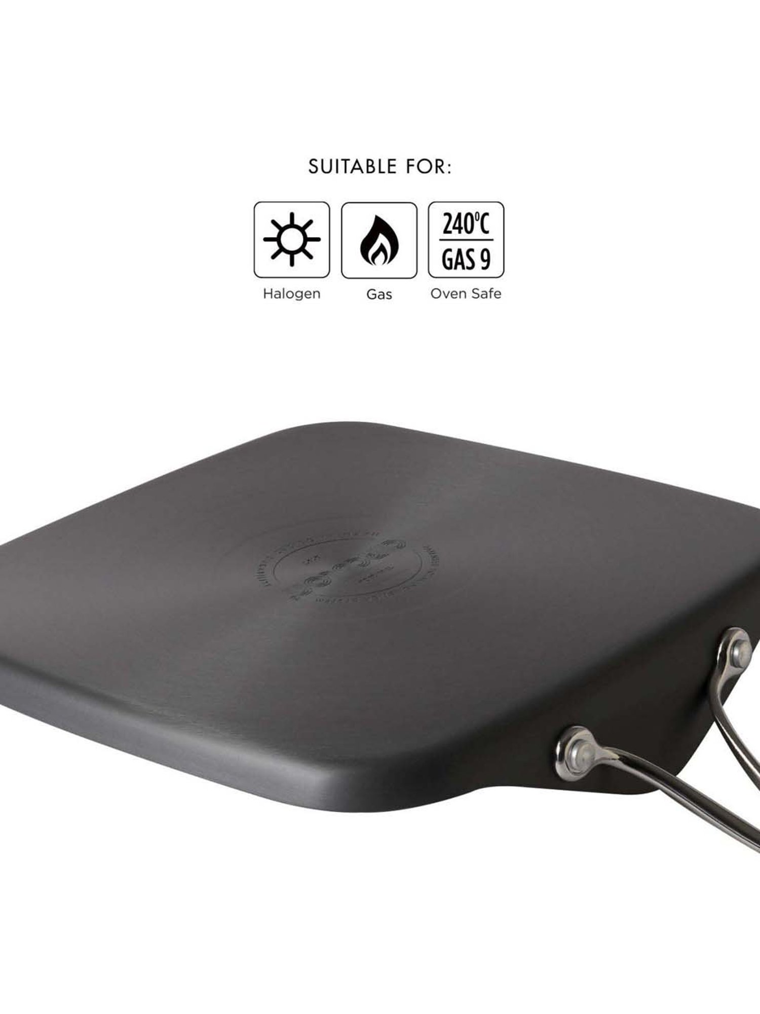 Circulon Non-Stick + Hard Anodized Square Tawa, 28 Cm