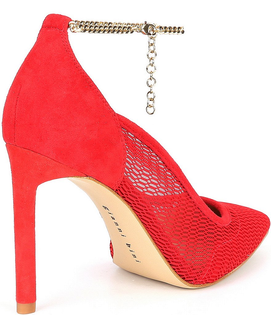 Gianni Bini Sisson Mesh Ankle Chain Pumps