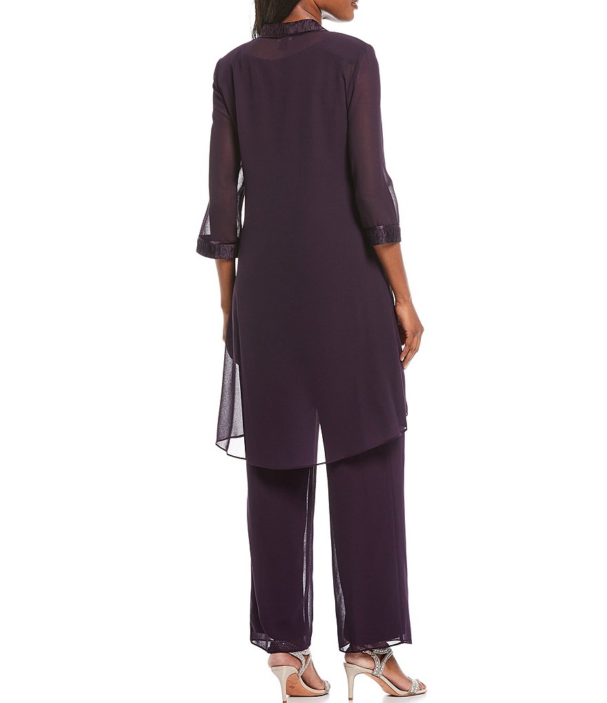 Alex Evenings Stretch Velvet Long Sleeve Ruched Beaded Accent Collar Boat Neck Blouse