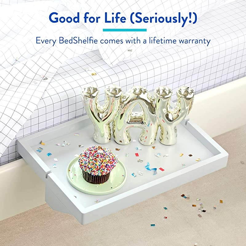 The Original Bedside Shelf for Bed and Bunk Bed Shelf 4 Colors / 5 Styles As Seen On Business Insider for Best College Dorm Room Essentials (Original Size, Bamboo in Grey)