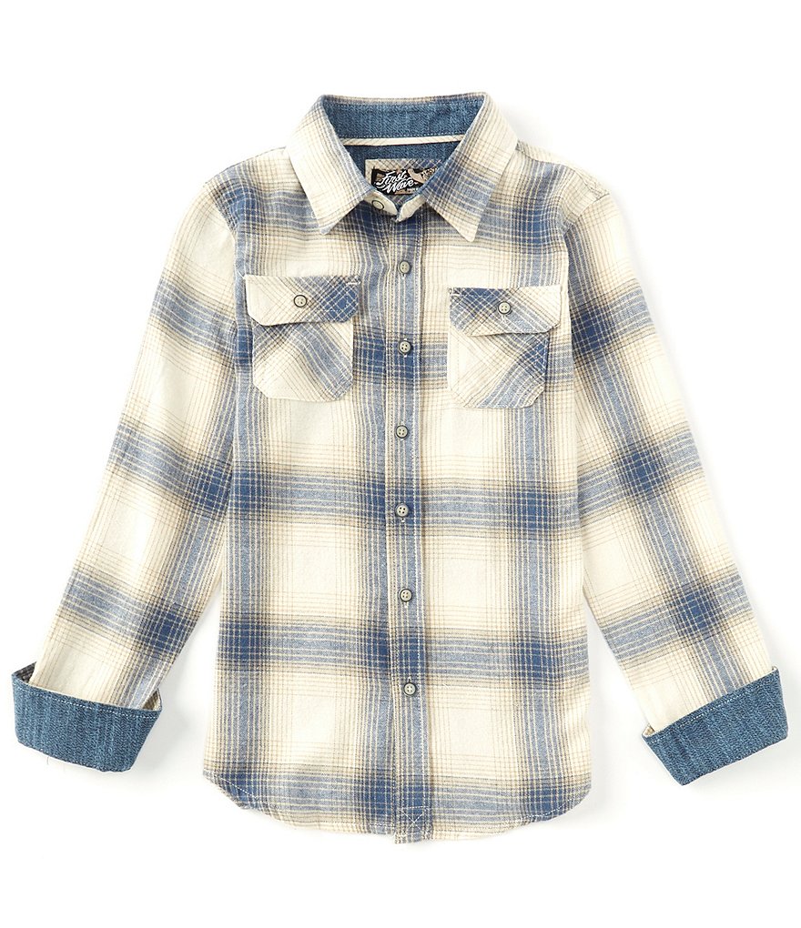 First Wave Big Boys 8-20 Long-Sleeve Plaid Button-Down Shirt