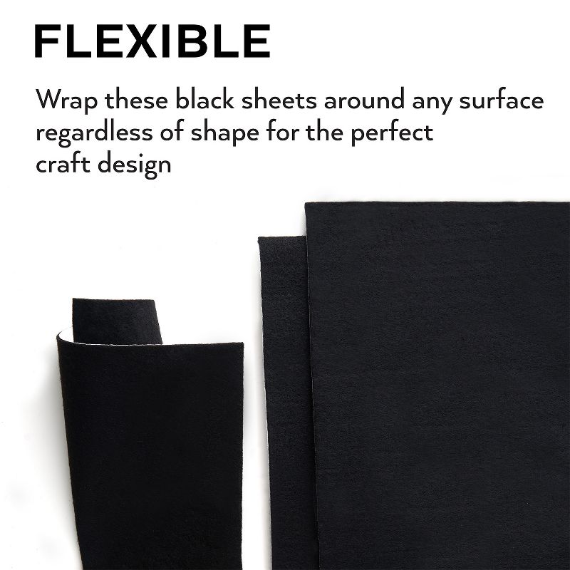 Arteza Adhesive Felt Fabric Sheets, Black, 8.3"x11.8" - Set of 20 (ARTZ-8669)