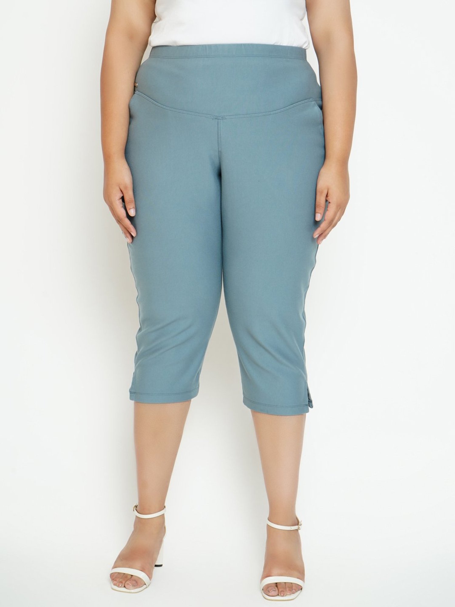 Amydus Blue High Rise Crop Pants