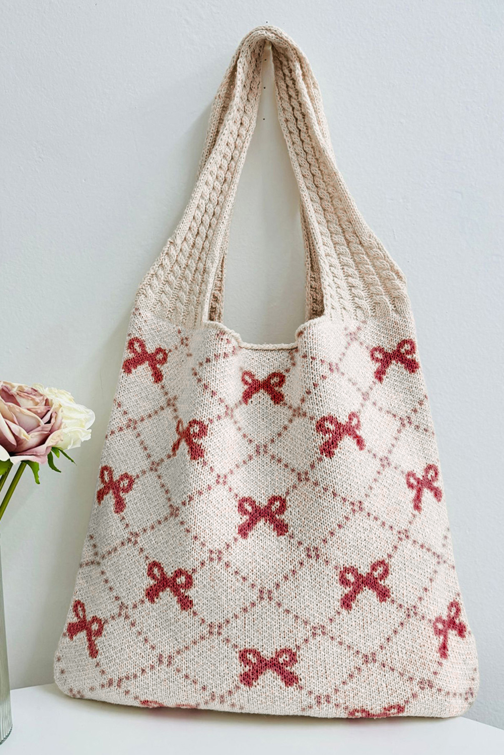 Pink Daisy Smile Face Shoulder Bag