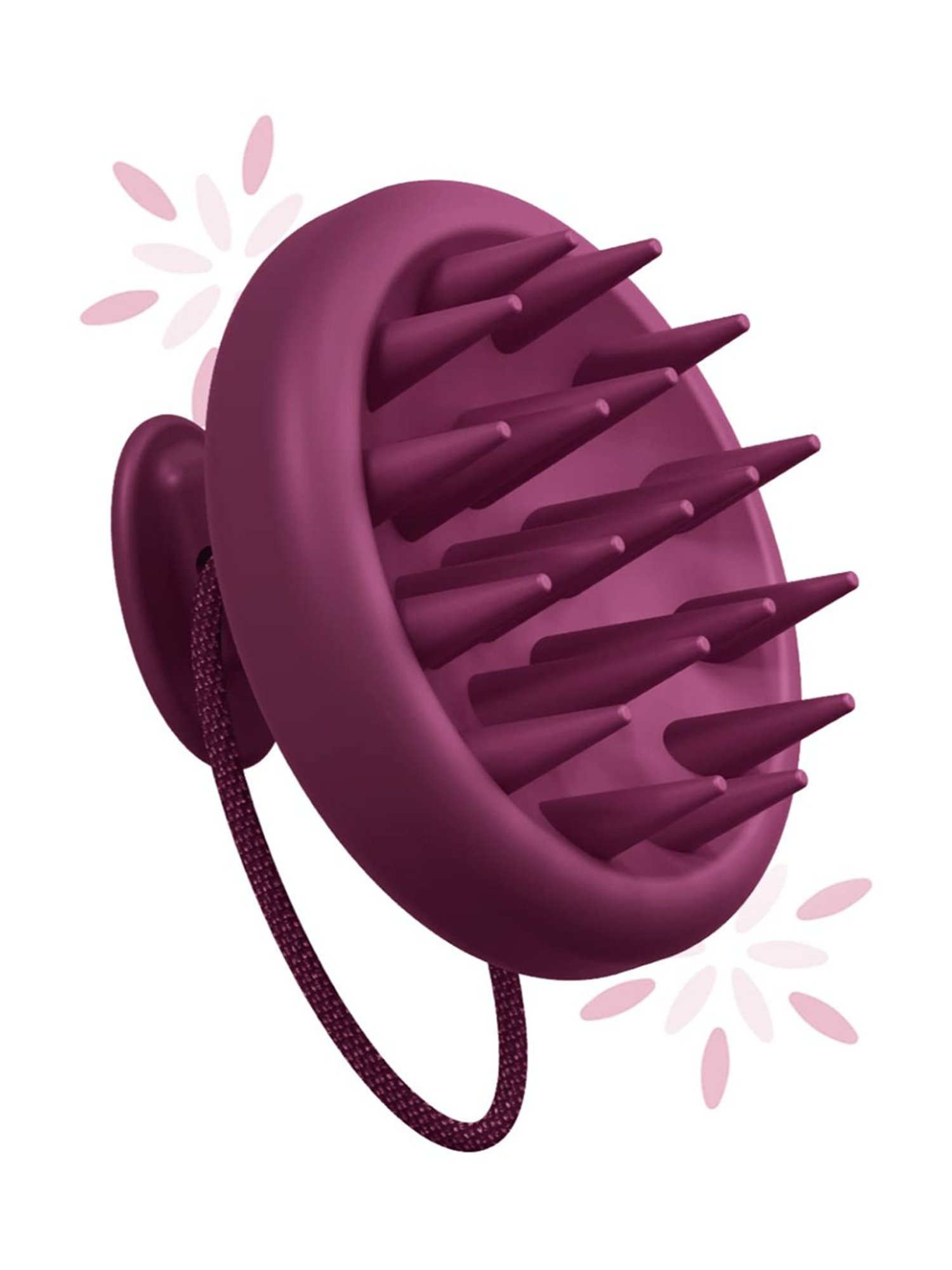 Caresmith Bloom Scalp Massager, All Silicone Body with Super Soft Bristles for Hair Growth (Purple)