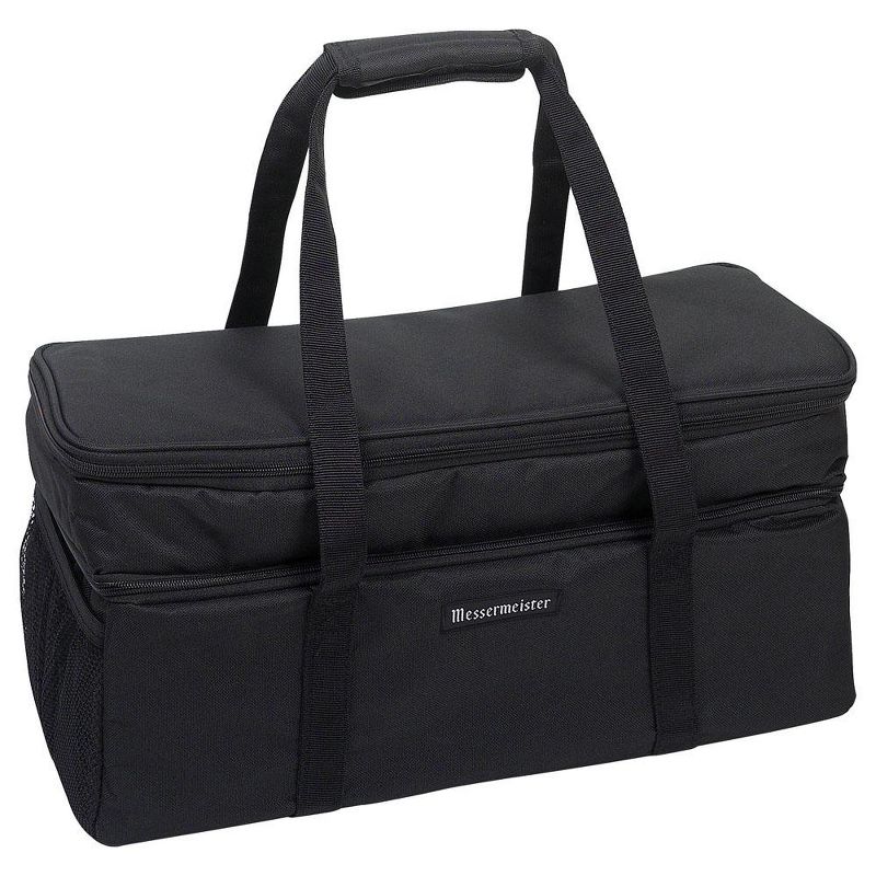 Messermeister Durable Soft Sided Culinary Tool Knife Storage Organizer Box with Convenient Carry Handles, 18 x 9 x 9 Inches, Black