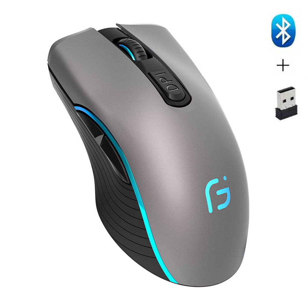 Computer Mouse Bluetooth 4.0+ 2.4Ghz Wireless Dual Mode 2 In 1 Mouse 2400 DPI Ergonomic Portable Optical Mice for PC/Laptop