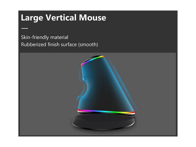 DELUX Wired Ergonomic Mouse, RGB Vertical Optical Mouse with 6 Programmable Buttons, 4000 DPI and Removable Palm Rest, Ergonomic Gaming Mouse Reduces Hand and Wrist Pain (M618PLUS RGB-Black)