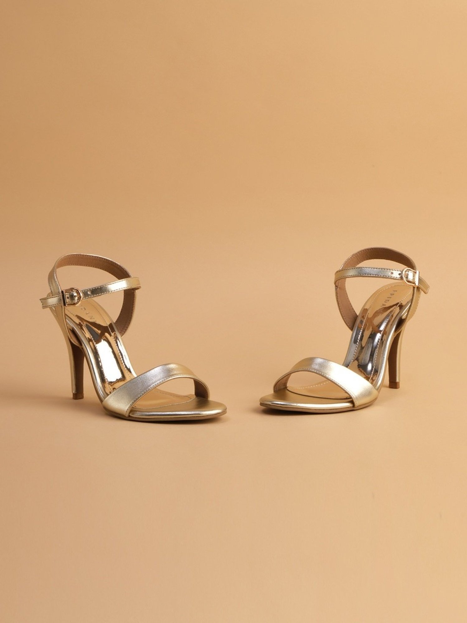 Eridani Women's Orla Gold Ankle Strap Stilettos