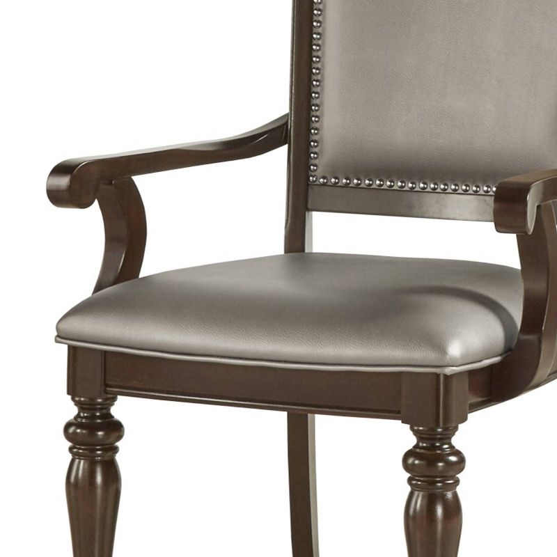 Set of 2 Marist Nailhead Accent Dining Armchairs Silver - Inspire Q