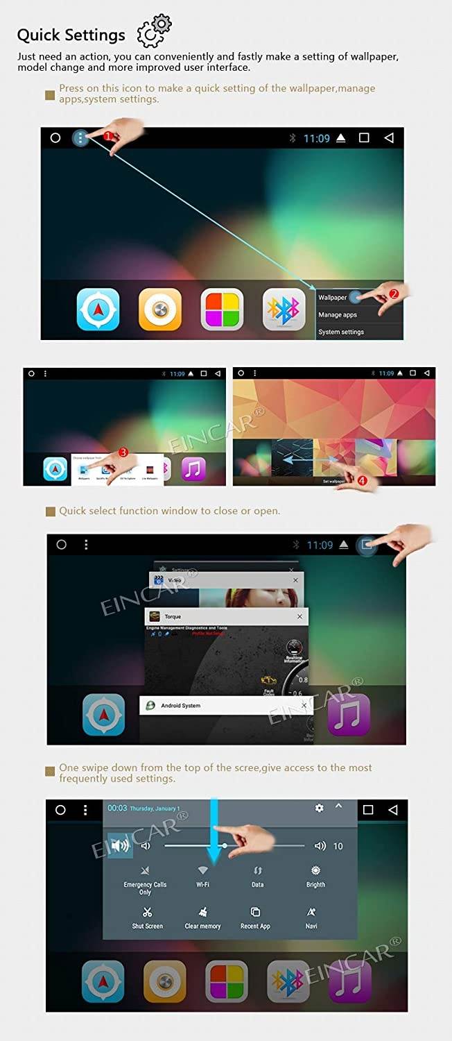 Touch Screen Car Stereo Android Head Unit Double Din Car Radio with Bluetooth 7 Inch Indash 8-Core Audio MP5 Video Player 2 Din Autoradio Support 2GB 32GB Mirror Link USB TF AUX AM FM Backup Camera