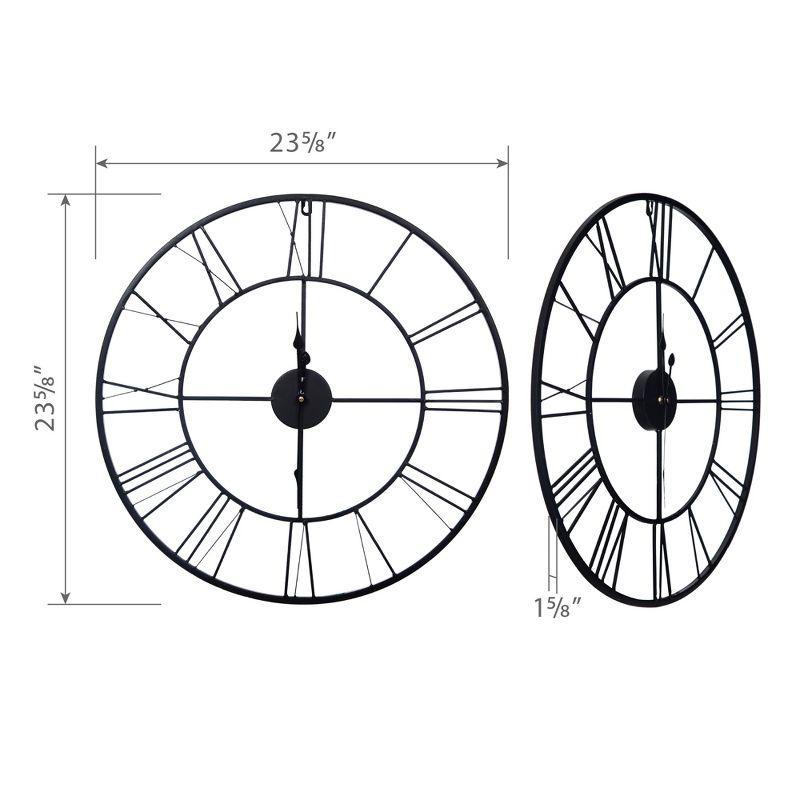 18"  Metal Outdoor / Indoor Atomic Clock with Thermometer - Weathered Black Finish - Acurite