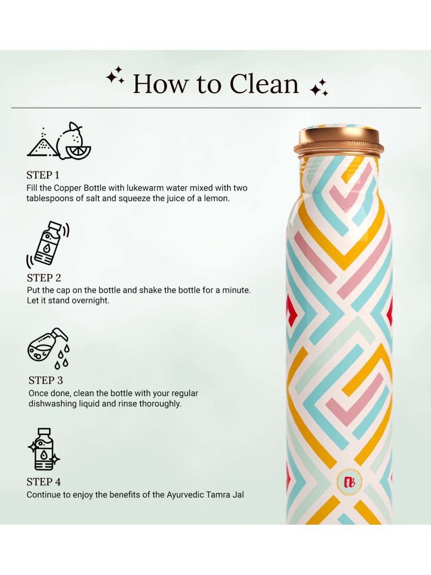 Everything Beautiful White & Yellow Copper Water Bottle & Glass Set