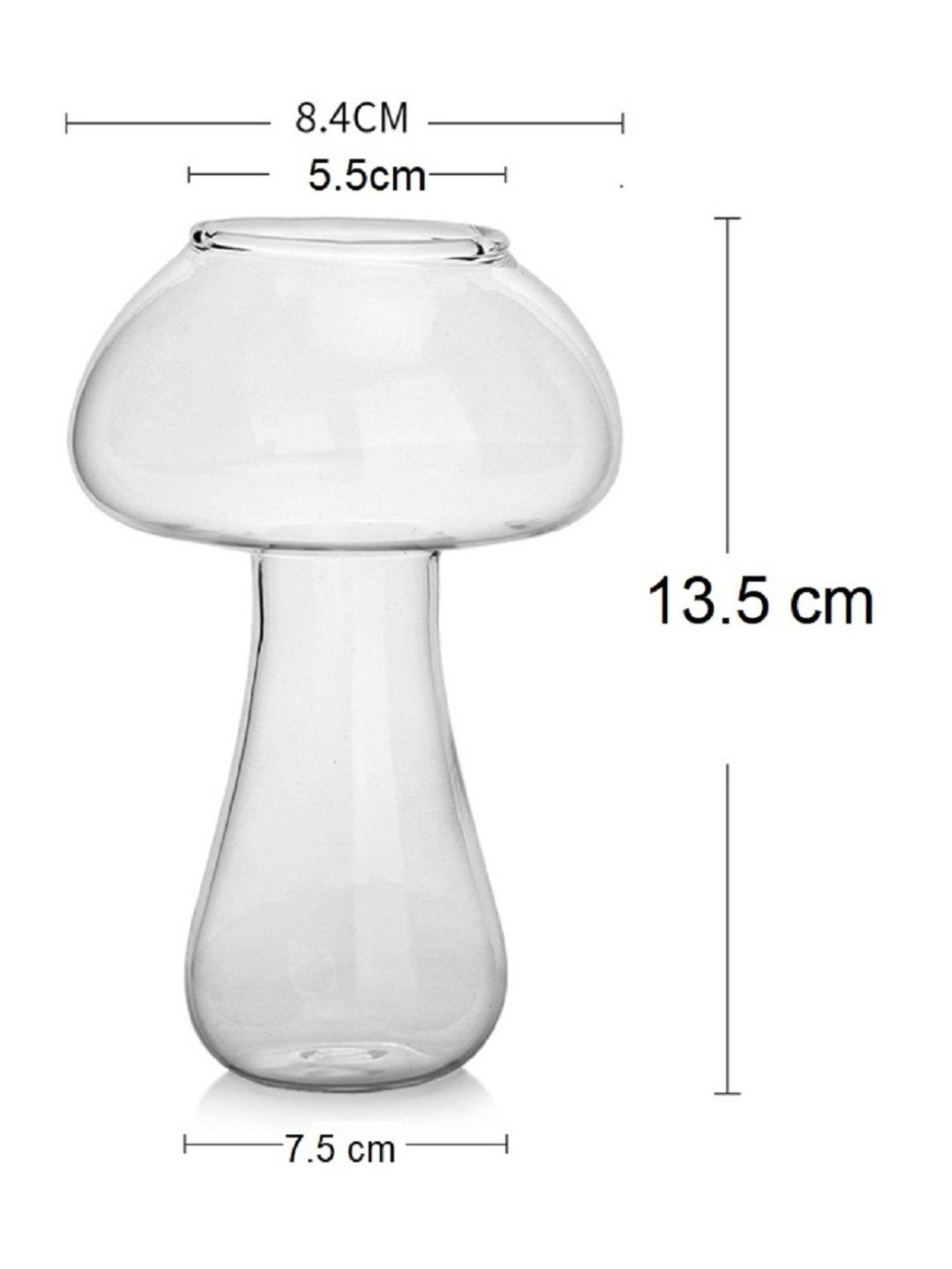 Melbify Mushroom Transparent Cocktail Glass with Free Straw 300ml - Set of 2