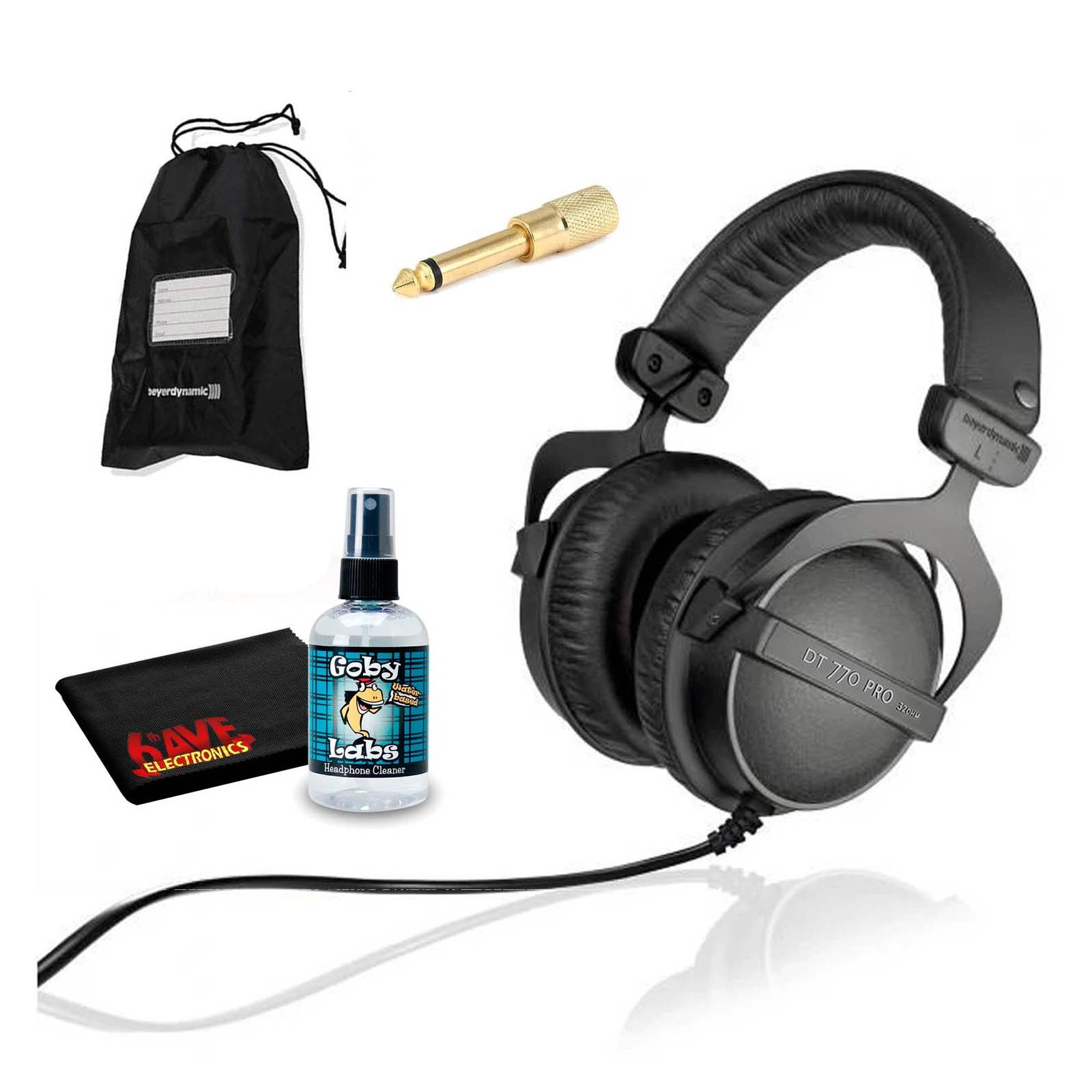 Beyerdynamic DT 770 Pro 32 ohm Professional Studio Headphones with 6Ave Headphone Cleaning Kit and Extended Warranty