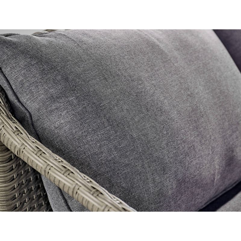 4pc All-Weather Wicker Windham Outdoor Conversation Set Gray - Alaterre Furniture