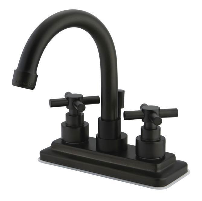 Two Handle 4 Centerset Lavatory Faucet with Brass Pop-up