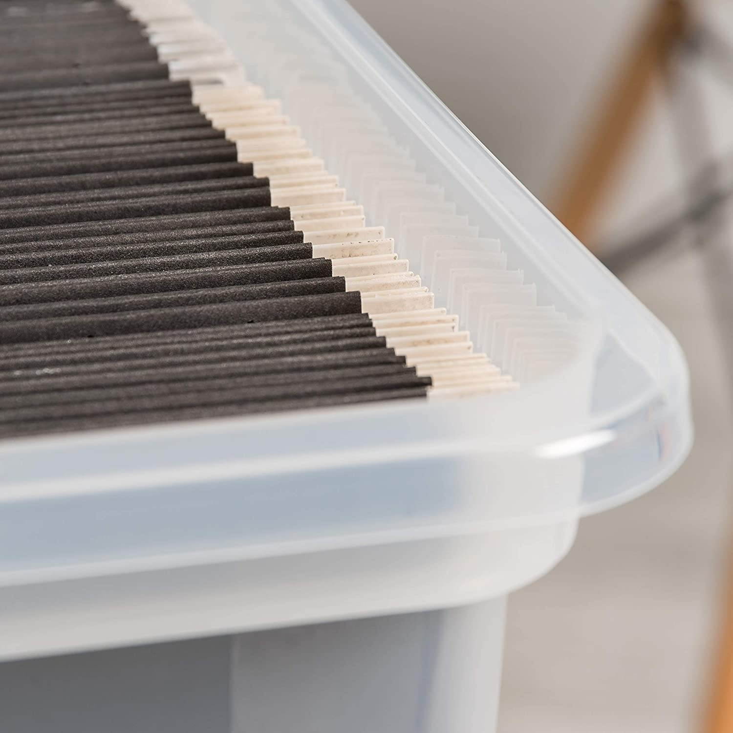 IRIS USA FB-21EE Letter and Legal Size File Box, Letter & Legal, Clear, 4 Pack