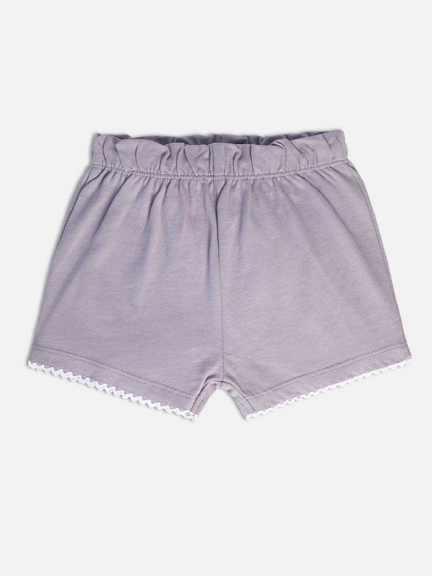 MINIKLUB Kids Grren & Purple Solid Shorts (Pack Of 2)