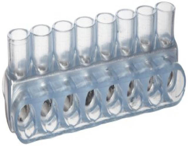 Morris Products 97402 Multi-Cable Connector, Insulated, Dual Entry, Clear, 8 Ports, 250 - 6 Wire Range