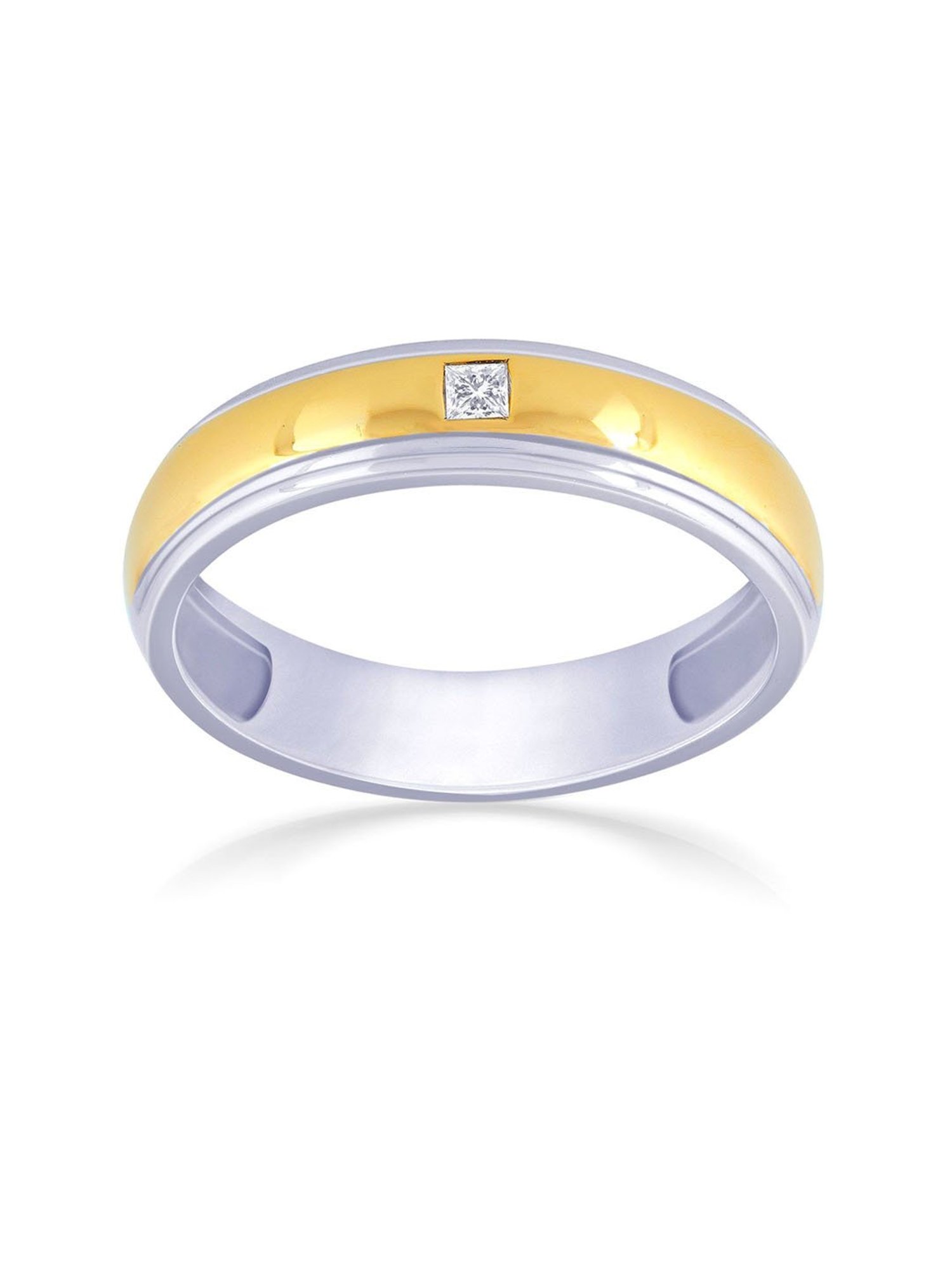 Malabar Gold and Diamonds 18k Two Tone Gold Diamond Band Ring for Women