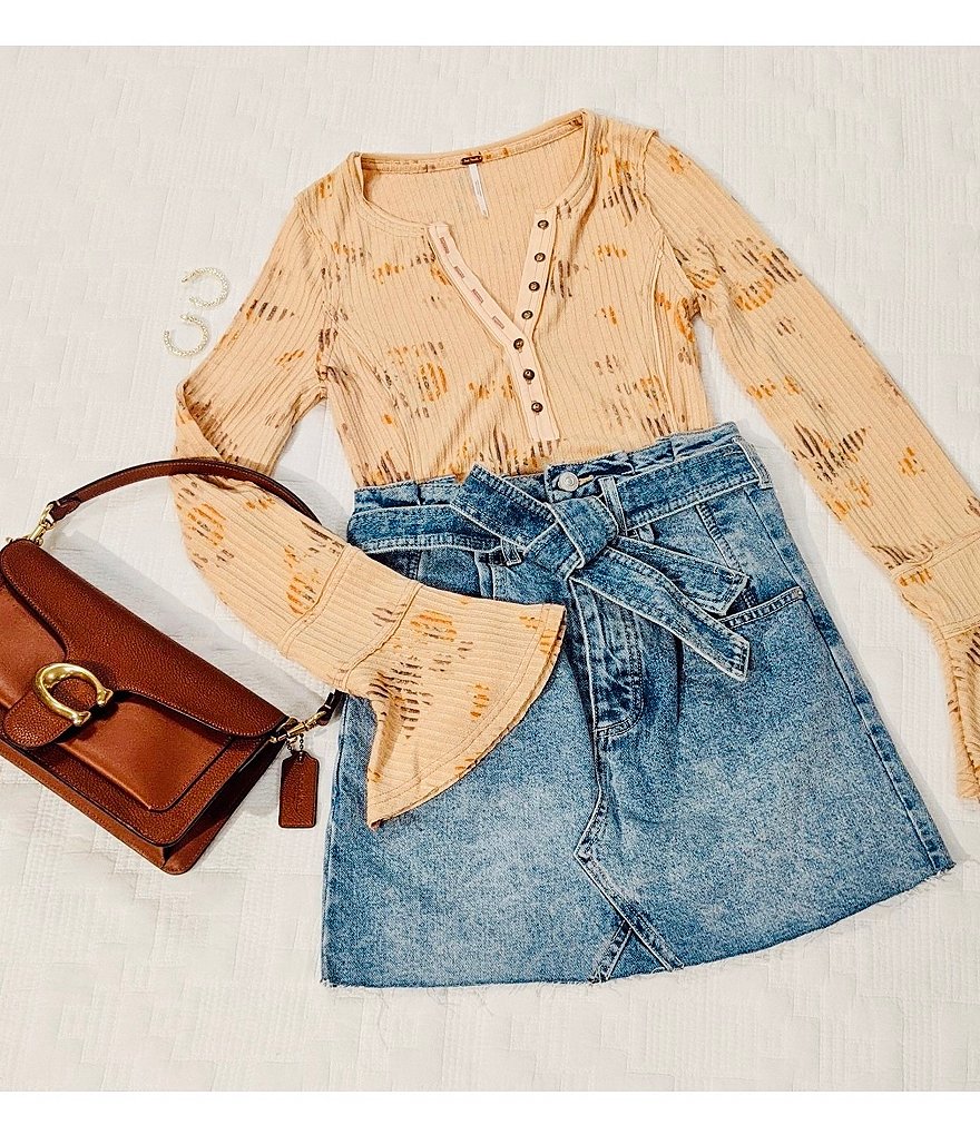 Free People East Of Eden Mini Denim Skirt