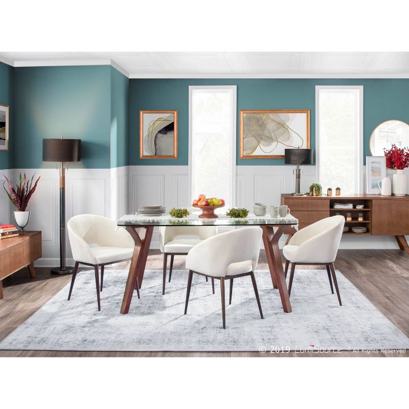 Trophy Industrial Floor Lamp with Gun Metal Linen Shade Black (Includes LED Light Bulb) - LumiSource