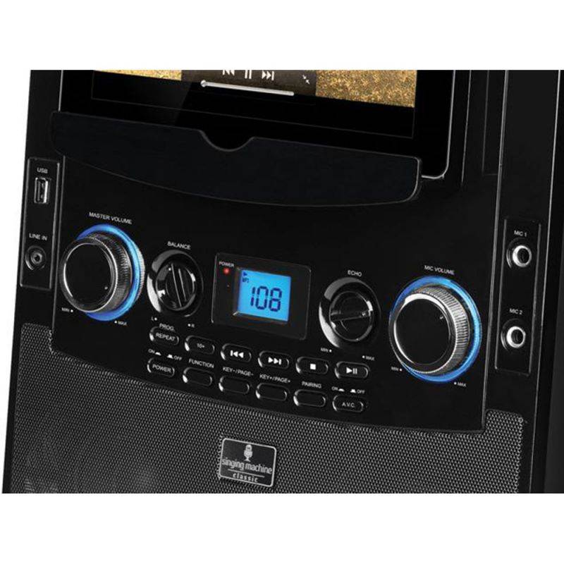 Singing Machine Karaoke System, AUX, MP3, Bluetooth, RCA Compatible, Black