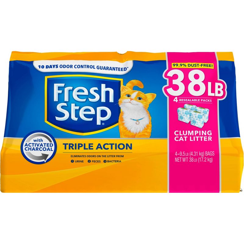 Fresh Step Triple Action Clumping Scented Cat Litter - 38lb