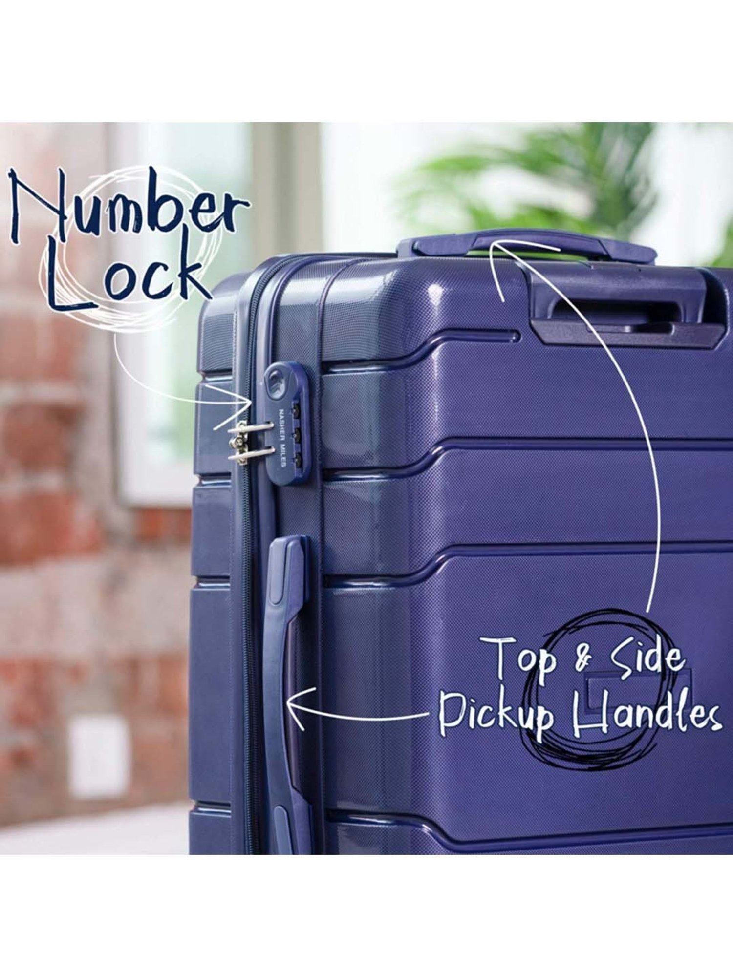 Nasher Miles Lisbon Polypropylene 65 cms Dark Blue Hardsided Check-in Trolley Bag