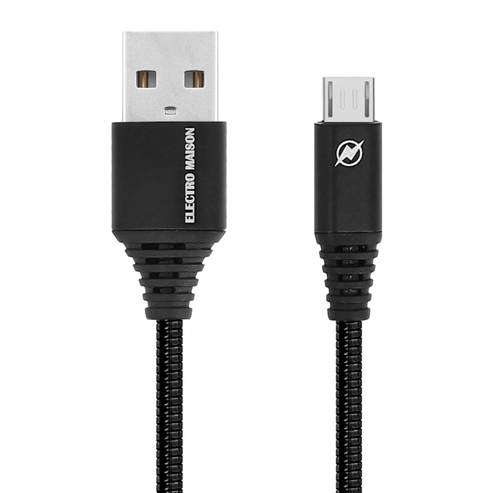 1m Micro-USB to USB cable for smartphones and tablets, Charge/Sync - Black
