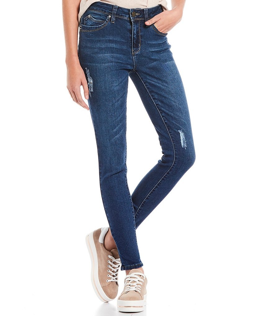 YMI Jeanswear Wannabettabutt Repreve Sustainable Destructed Ankle Skinny Jeans