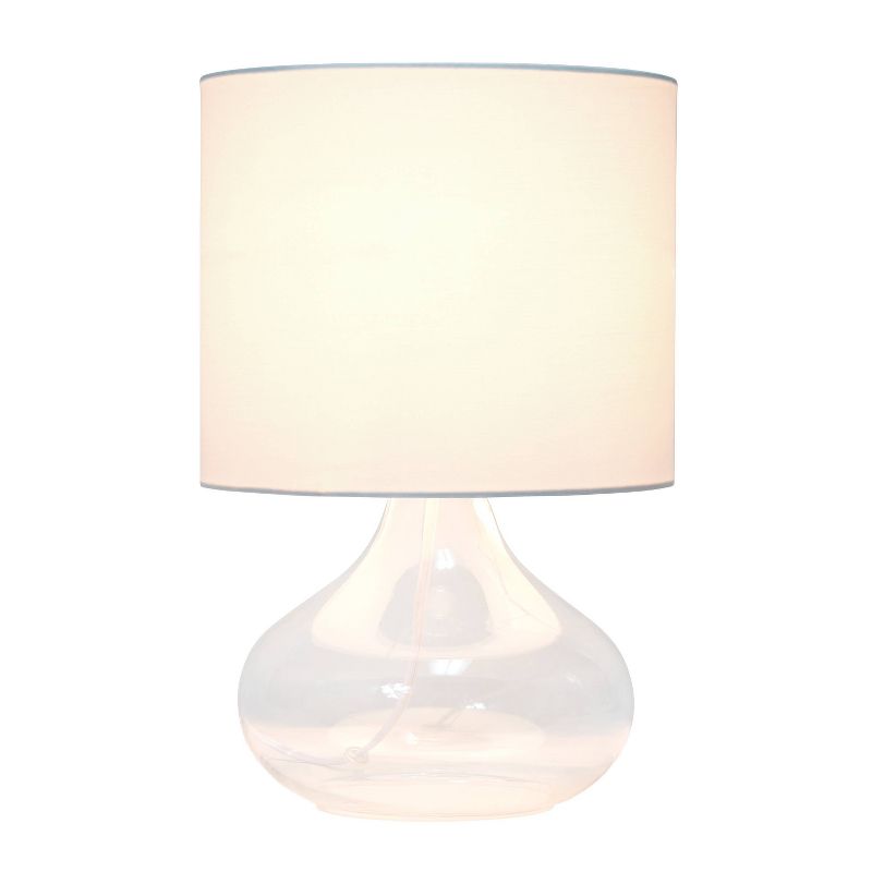 Glass Raindrop Table Lamp with Fabric Shade White - Simple Designs