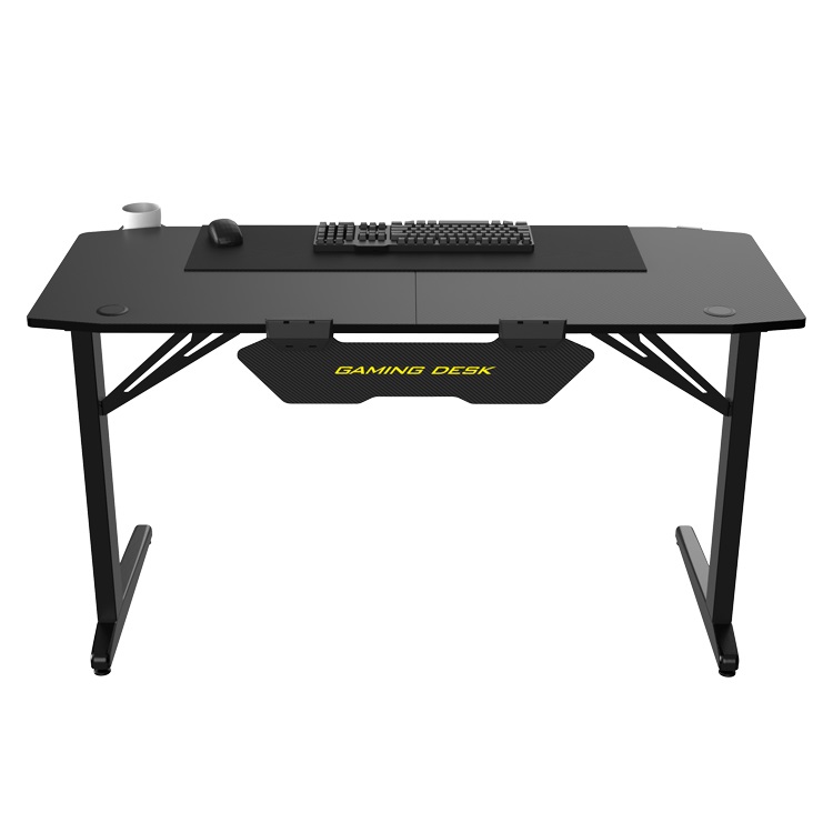 55" E-Sports Gaming Desk - NEO E-Sports Computer Desk Table with Large Size Ergonomic Surface and K-Shaped Heavy Duty Construction with Cup Holder Headphone Hook & 2 Cable Management Holes